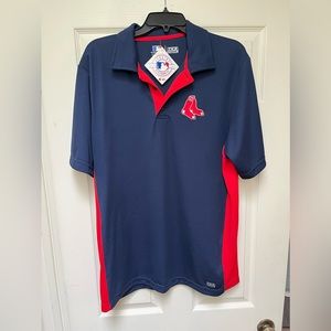 Men’s Boston Red Sox Polo Navy TX3 Cool Shirt with Logo GENUINE MLB Large